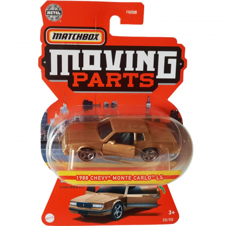 Masini de strada - Masinuta Chevrolet Monte Carlo LS auriu 1988, Matchbox Moving Parts FWD28, scara 1/64
