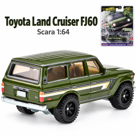 Masinuta metalica Hot Wheels Premium Toyota Land Cruiser FJ60 Terra Trek, scara 1:64, verde [1]