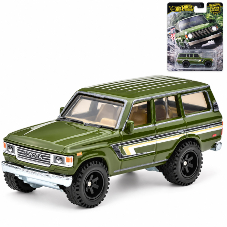 MACHETE AUTO SCARA 1:64 - Masinuta metalica Hot Wheels Premium Toyota Land Cruiser FJ60 Terra Trek, scara 1:64, verde