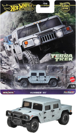Seturi HOTWHEELS - Masinuta Metalica Hummer H1 Hot Wheels Premium Car Culture TerraTrek – 1:64, HRV90