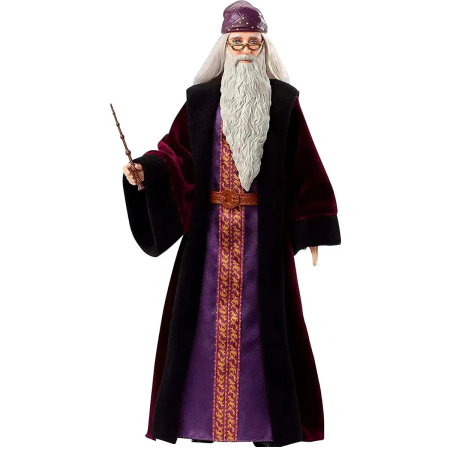 FIGURINE - Mattel Harry Potter – Păpușă articulată Albus Dumbledore FYM54, 39 cm, cu baghetă magică și mantie elegantă