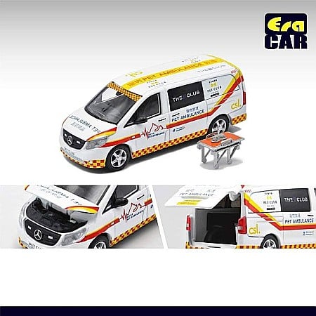 MACHETE AUTO - Macheta auto Mercedes Vito 2020 ambulanta veterinara, 1:64 cu accesorii ERA CAR