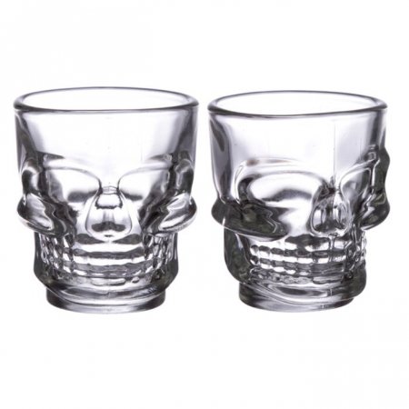 ACCESORII CARNAVAL - Pahare de shot 3D -set de 2 – Skulls & Roses (60ml)