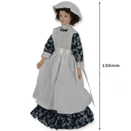 Accesorii si Materiale pentru Casuta Papusi - Papusa din portelan Nanny scara 1/12 pentru casute de papusi, cu suport