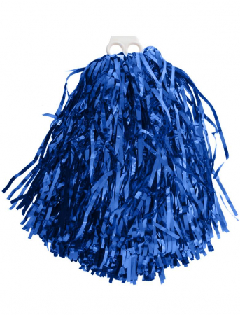 MAJORETE - Pompon Majorete Albastru Metalizat – 34 cm de Stralucire si Energie Fresh!