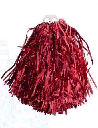 MAJORETE - Pompon Majorete Rosu Metalizat – 34 cm de Energie si Pasiune!