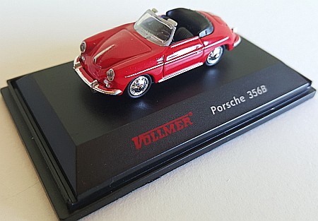 MACHETE AUTO SCARA 1:87 - Macheta PORSCHE 365B CABRIO, rosu, H0, 1:87, Vollmer