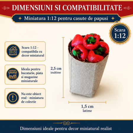Punga de cumparaturi cu gogosari, miniatura 1:12 pentru casute de papusi [1]