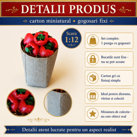 Punga de cumparaturi cu gogosari, miniatura 1:12 pentru casute de papusi [2]