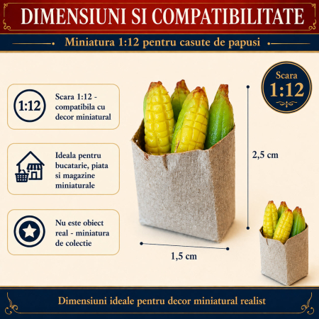 Punga de cumparaturi cu porumb, miniatura 1:12 pentru casute de papusi [1]