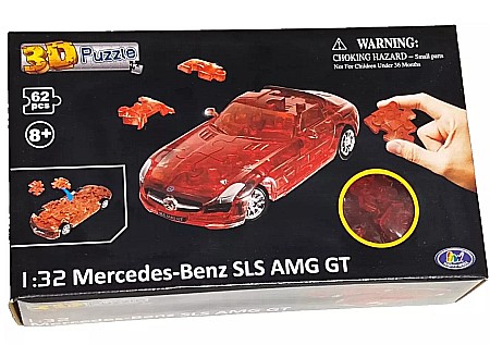 Puzzle - Puzzle 3D Macheta auto Mercedes-Benz SLS AMG GT rosu scara 1:32, Happy Well