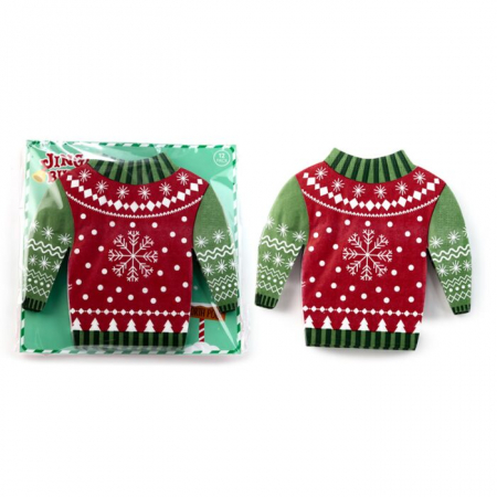 DECORATIUNI CRACIUN SI ANUL NOU - Servețele-altfel- de hârtie cu 3 straturi 3D-Pachet de 12 buc, model pulover de Crăciun