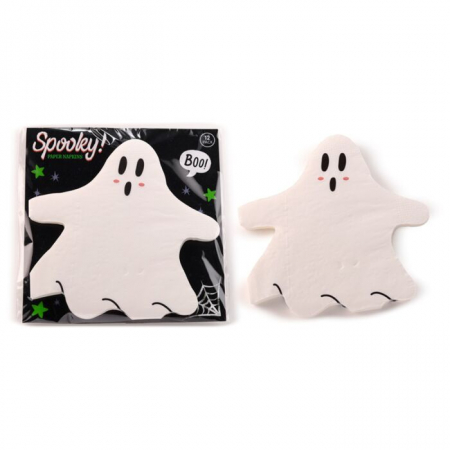 HALLOWEEN ACCESORIES - Servețele -altfel -de hârtie cu 3 straturi 3D-Pachet de 12 cu tematică fantoma Halloween