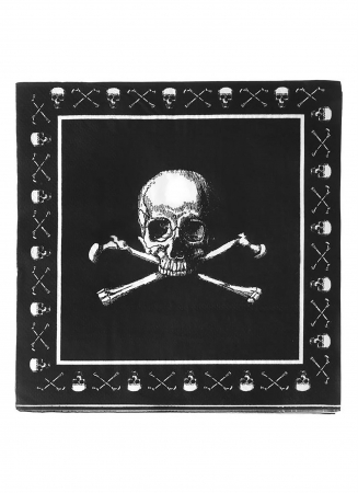 PARTY - Servetele masa model Pirati 30x30 cm negre – set de 20 bucati