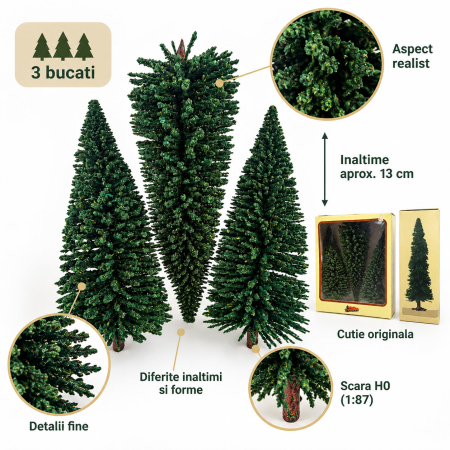 Set 3 Brazi Miniatura H0 (1:87) pentru Diorama – Accesorii Noch Eaglemoss (Nou, In Cutie) [2]