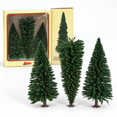 Colectia Trenuletul Electric - Set 3 Brazi Miniatura H0 (1:87) pentru Diorama – Accesorii Noch Eaglemoss (Nou, In Cutie)