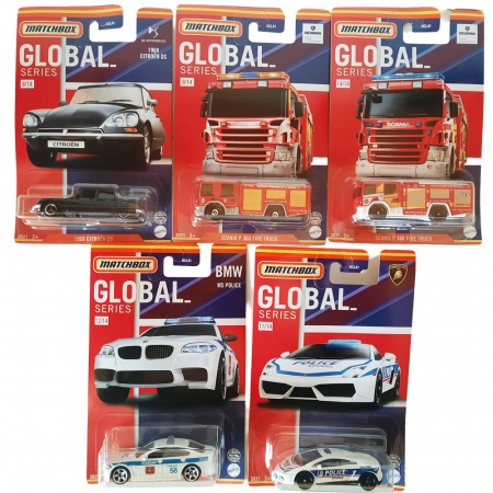 Masini de strada - Set de 5 masinute Matchbox Seria Global scara 1/64 -varianta A