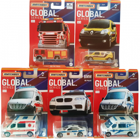 Masini de strada - Set de 5 masinute Matchbox Seria Global scara 1/64 -varianta B