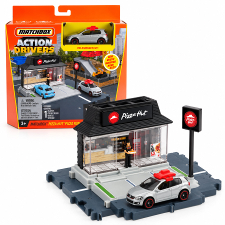 Set de joaca Matchbox Action Drivers Pizza Hut cu Volkswagen GTI inclus, scara 1:64 [2]