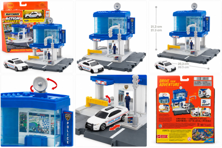 Set de joaca Matchbox Action Drivers Statie de Politie cu Ford Police Interceptor, scara 1:64 [3]