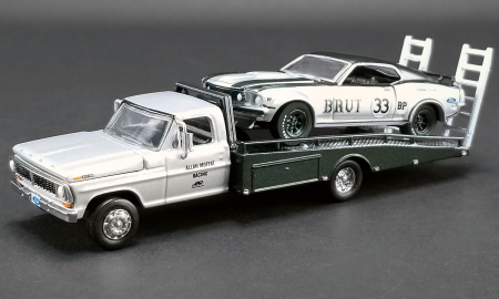 Set masinute ACME Diecast, 1969 Trans Am Mustang & Ford F-350 Ramp Truck Allan Moffat Racing #33 scara1/64 [1]