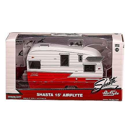 MACHETA RULOTA SHASTA AIRFLYTE 1961 rosu/alb SCARA 1/24 GREENLIGHT [3]