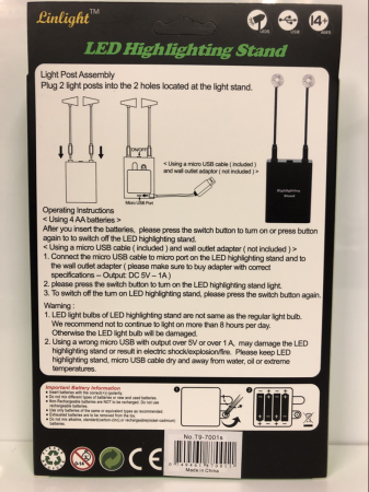 Suport iluminare machete auto cu 2 lampi LED, brat flexibil argintiu, alimentare baterii sau USB [3]