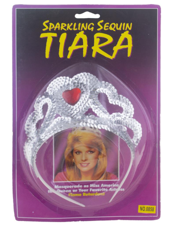 Tiara cu paiete argintii – Accesorii petrecere si costume - Cod 53000 [1]