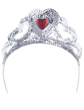 BENTITE PENTRU CAP SERBARI - Tiara cu paiete argintii – Accesorii petrecere si costume - Cod 53000