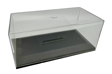 Vitrina expunere machete 1:43, postament negru, capac transparent, stivuibila, 14.5 x 7.5 x 6 cm [1]