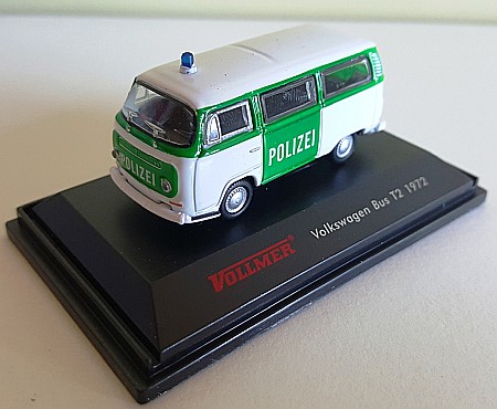 MACHETE AUTO - Macheta VW Bus T2 1972, politie, H0, 1:87, Vollmer