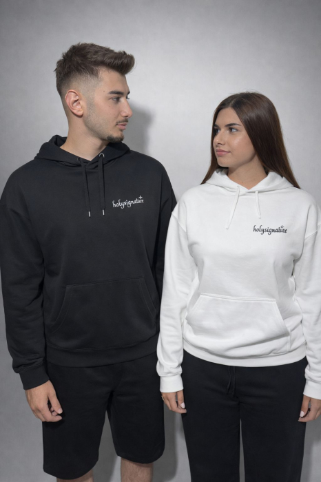 Set Hanorace Cuplu „Faith Collection” Alb/Negru – HolySignature [2]