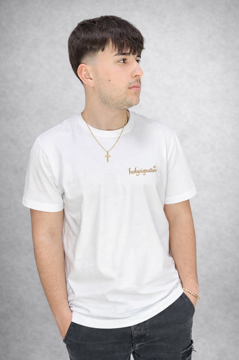 Tricou Alb/Negru Unisex Round Neck „Nu te lăsa biruit de rău” – HolySignature [3]