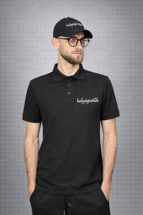 Tricou Polo Negru Unisex – Nu te teme, caci eu sunt cu tine [3]