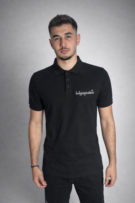 Tricou Polo Negru Unisex – Nu te teme, caci eu sunt cu tine [7]
