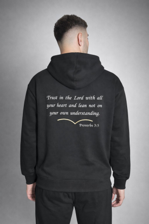 Hanorace - Hanorac Negru Unisex „Trust in the Lord” – HolySignature