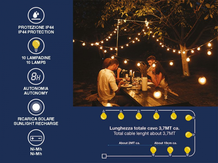 Ghirlanda solara decorativa pe franghie Beper P207ILO500 [2]