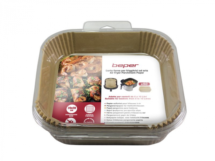 Set 50 hartii pentru Air Fryer - forma patrata Beper C103ACC003 [8]