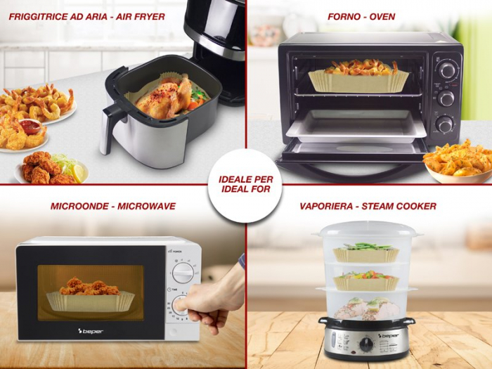 Set 50 hartii pentru Air Fryer - forma patrata Beper C103ACC003 [7]