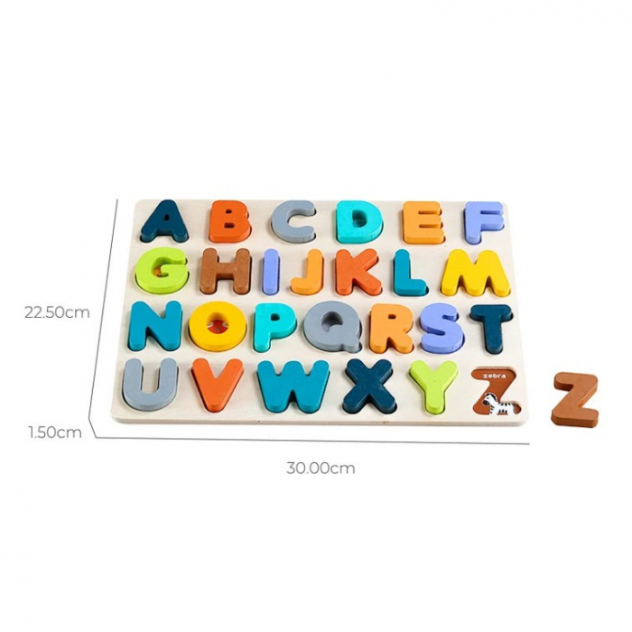Puzzle incastru din lemn cu litere Phoohi PH07J013 [2]
