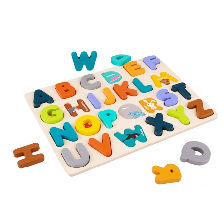 Jucarii - Puzzle incastru din lemn cu litere Phoohi PH07J013