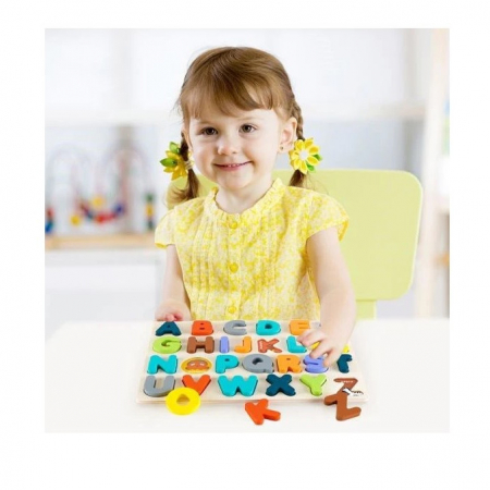 Puzzle incastru din lemn cu litere Phoohi PH07J013 [4]