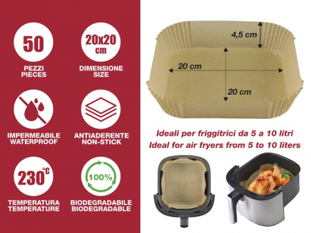 Set de 50 tavite de hartie pergament pentru friteuza cu aer Beper C103ACC004 [2]