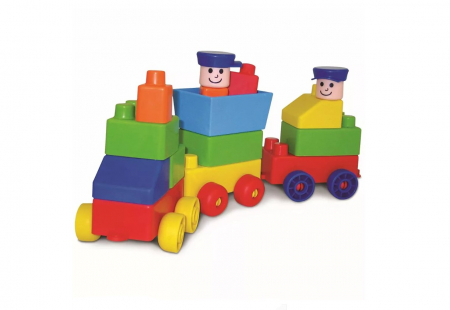 Jucarii - Set de constructie cu trenulet Edushape 825028