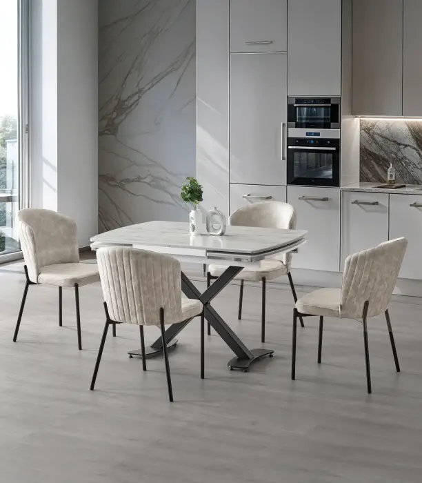 Set Dining Sahra Diamond – Black & Marble [1]