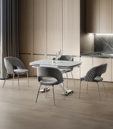 Set Dining Boston Diamond – Marble Touch Set Dining - Set Dining Boston Diamond – Marble Touch