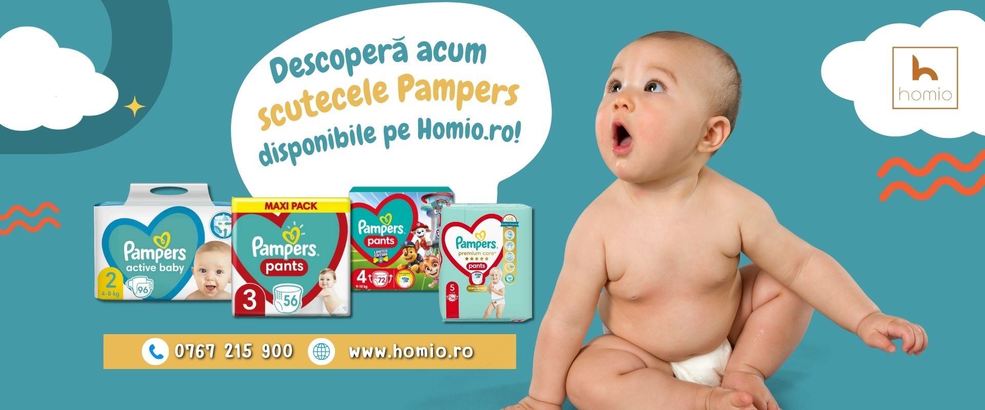 Noutate Homio – scutece Pampers pentru confortul celor mici