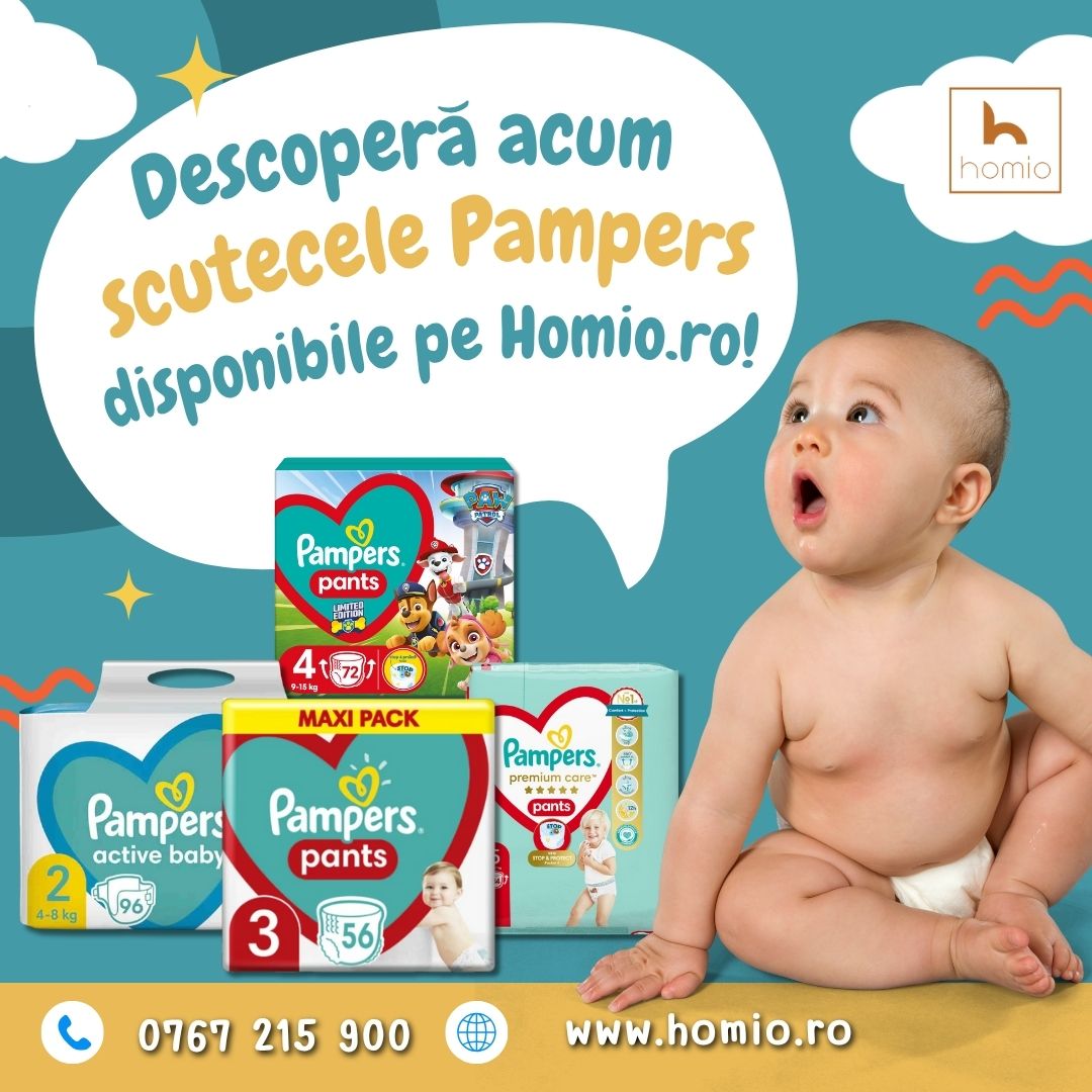 Noutate Homio – scutece Pampers pentru confortul celor mici