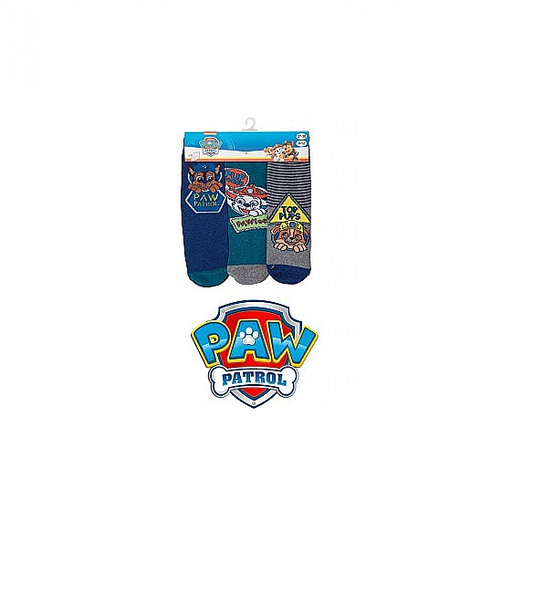 Set 3 perechi șosete băieți, albastru/verde/gri, Paw Patrol [3]