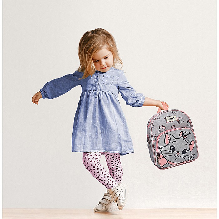 Rucsac gri cu două compartimente, 29x23x9 cm, Marie, The Aristocats, Disney [5]